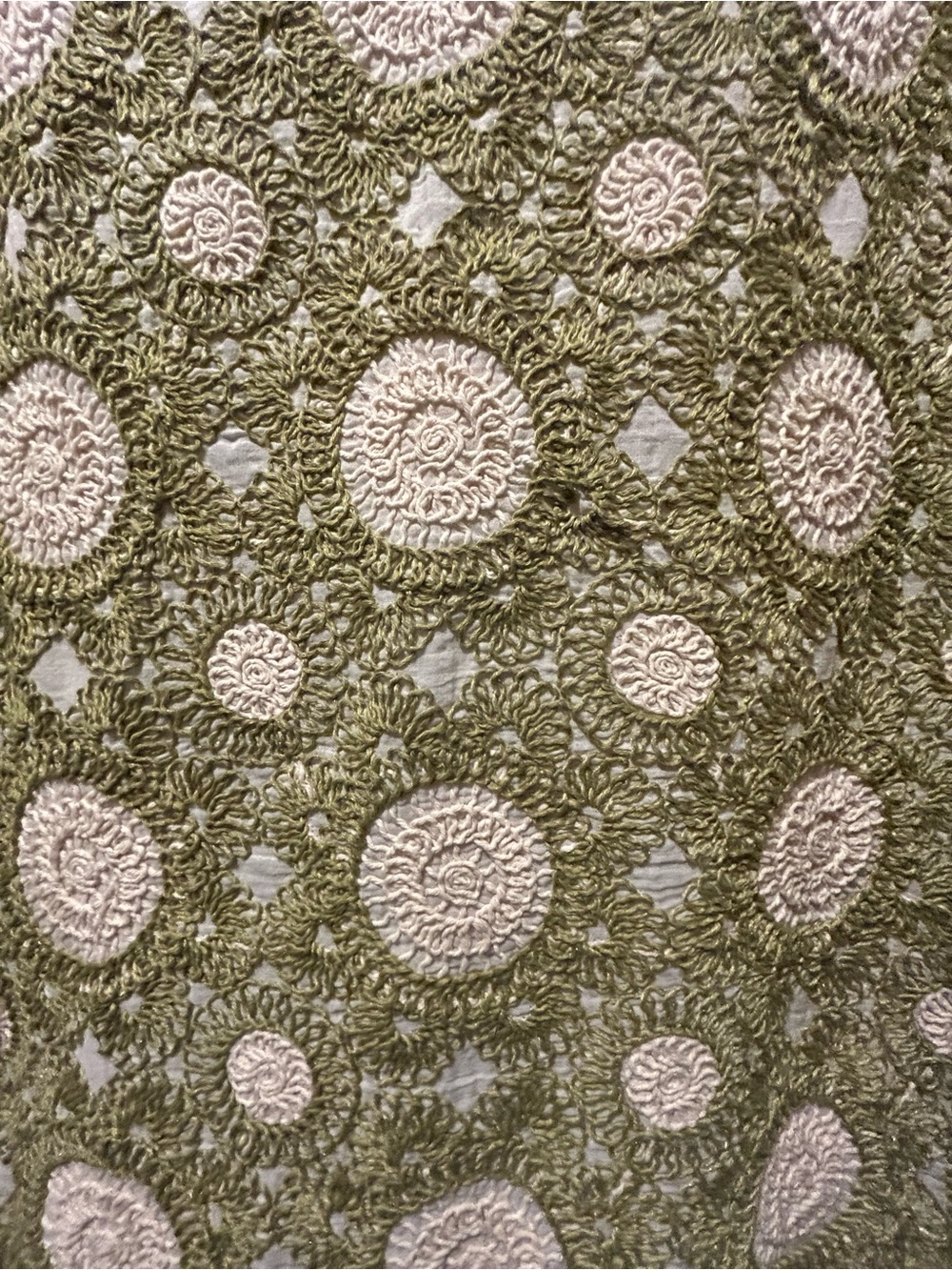 Cato Top Womens 14/16W Plus Green Scoop Neck Puff Sleeve Crochet Boho NWT - Picture 6 of 9